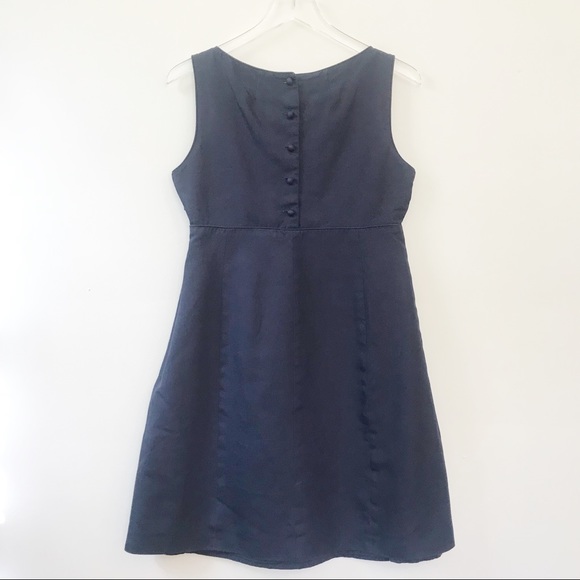 J. Crew Navy A-Line Fit and Flare Button-Up Dress - Picture 6 of 7